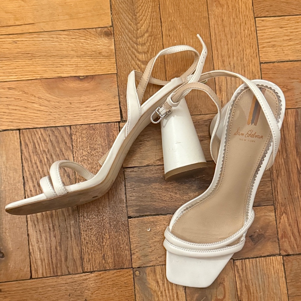Sam Edelman White Strappy Heels